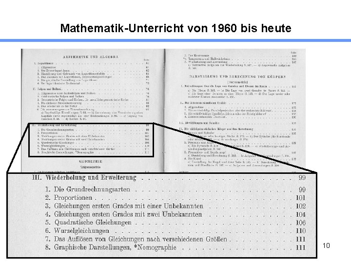 Mathematik-Unterricht von 1960 bis heute 10 