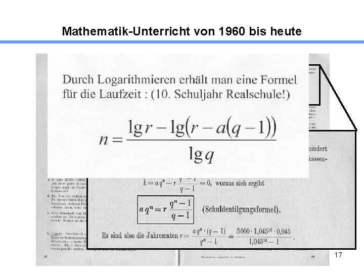 Mathematik-Unterricht von 1960 bis heute 17 