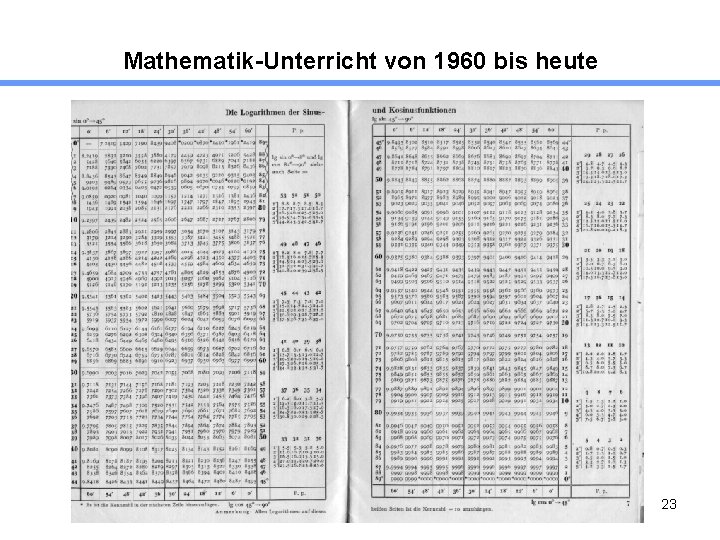 Mathematik-Unterricht von 1960 bis heute 23 
