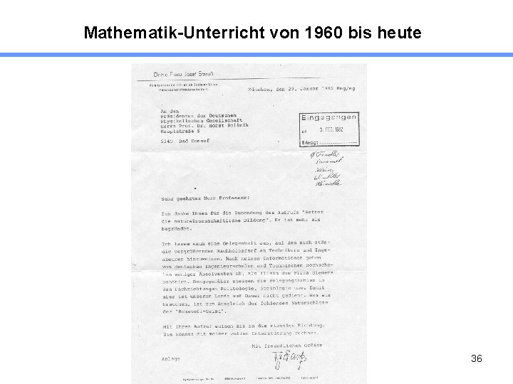 Mathematik-Unterricht von 1960 bis heute 36 