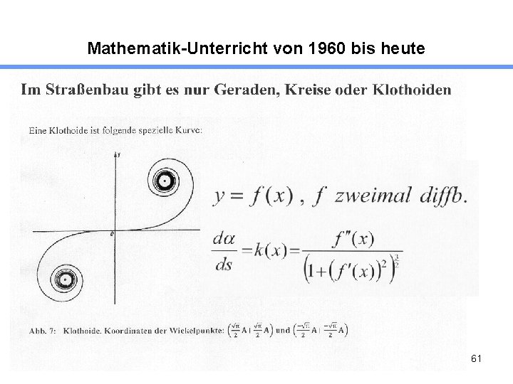 Mathematik-Unterricht von 1960 bis heute 61 