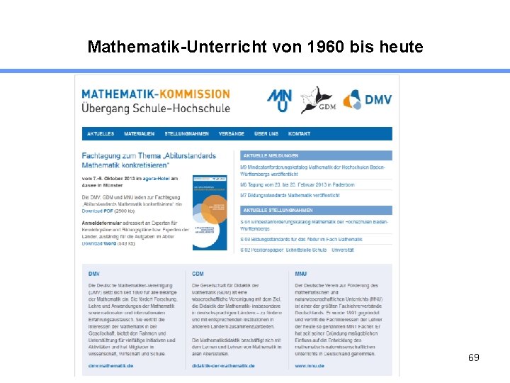 Mathematik-Unterricht von 1960 bis heute 69 