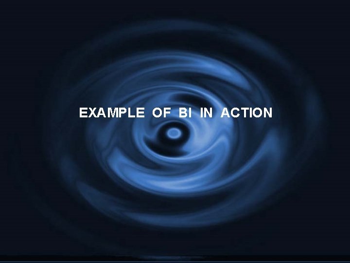 EXAMPLE OF BI IN ACTION 