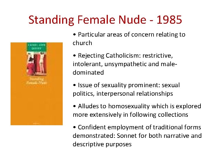 Standing Female Nude - 1985 • Particular areas of concern relating to church •