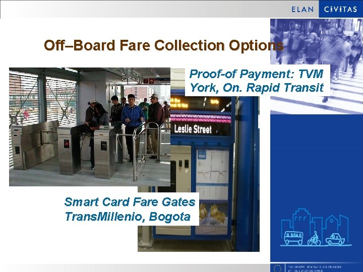 Off–Board Fare Collection Options Proof-of Payment: TVM York, On. Rapid Transit Smart Card Fare