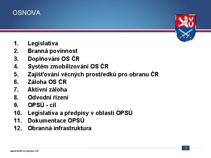 OSNOVA 1. 2. 3. 4. 5. 6. 7. 8. 9. 10. 11. 12. Legislativa