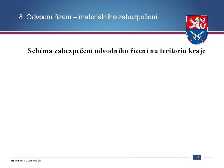 8. Odvodní řízení – materiálního zabezpečení Schéma zabezpečení odvodního řízení na teritoriu kraje 31