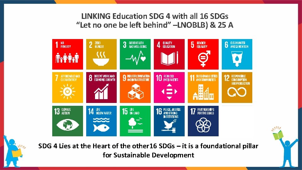 LINKING Education SDG 4 with all 16 SDGs “Let no one be left behind”