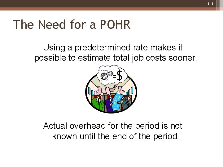 3 -13 The Need for a POHR Using a predetermined rate makes it possible