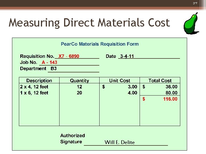 3 -7 Measuring Direct Materials Cost Will E. Delite 