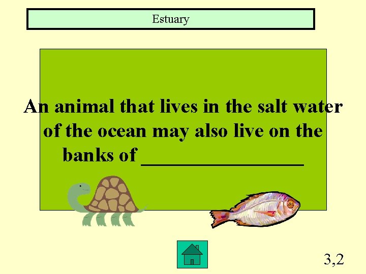 Estuary An animal that lives in the salt water of the ocean may also