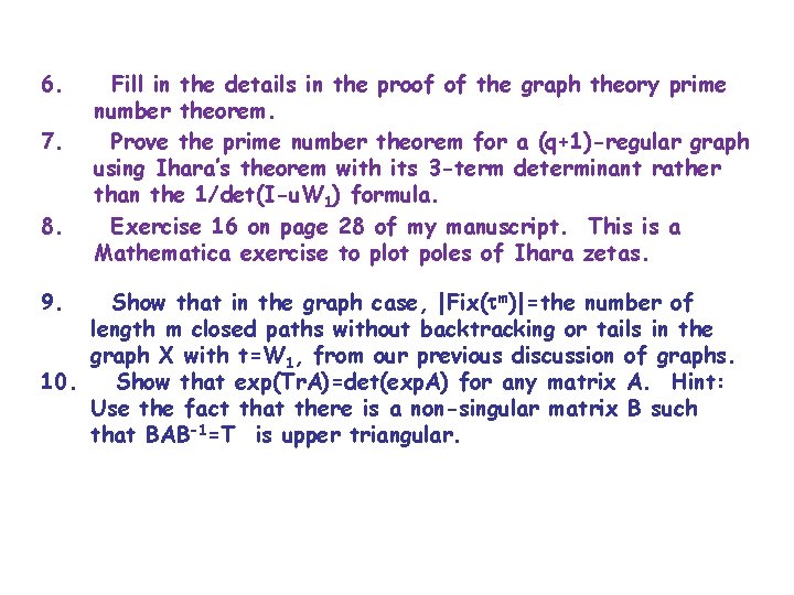 6. 7. 8. 9. Fill in the details in the proof of the graph