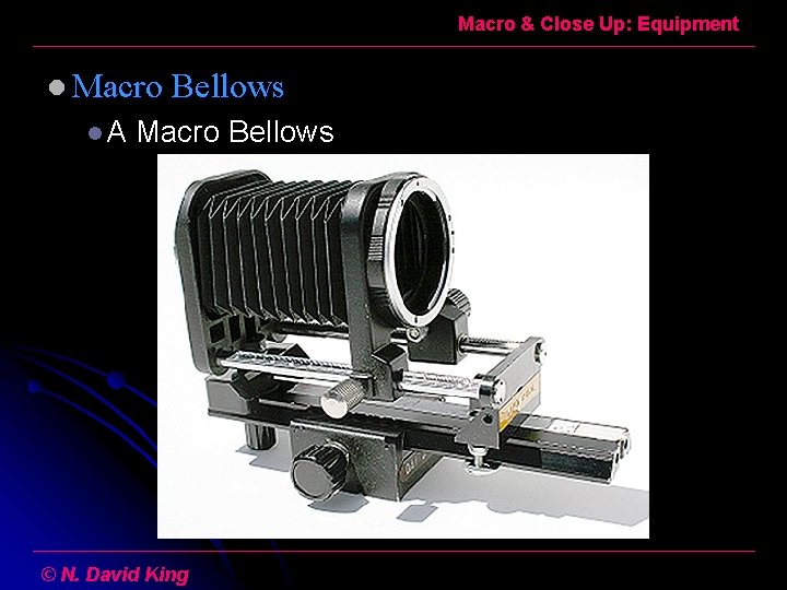 Macro & Close Up: Equipment l Macro Bellows l. A Macro Bellows © N.