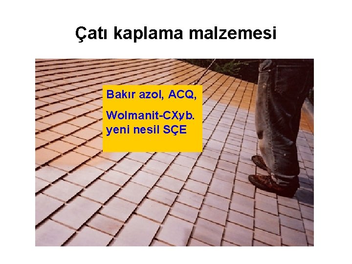 Çatı kaplama malzemesi Bakır azol, ACQ, Wolmanit-CX, vb. yeni nesil SÇE 