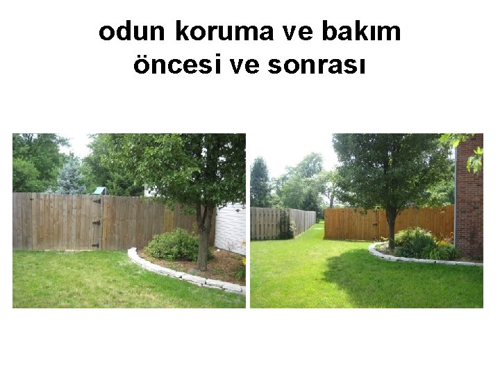 odun koruma ve bakım öncesi ve sonrası 