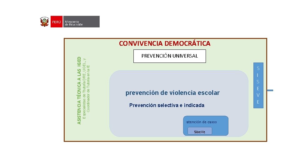 Especialistas de TtutorÍa DRE, UGEL, y Coordinador de Tutoría en la IE ASISTENCIA TÉCNICA