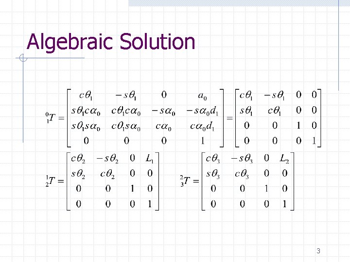 Algebraic Solution 3 