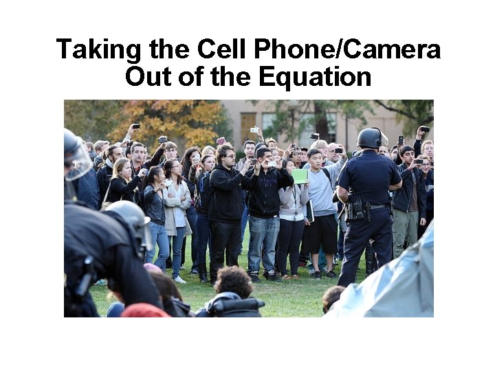 Taking the Cell Phone/Camera Out of the Equation 