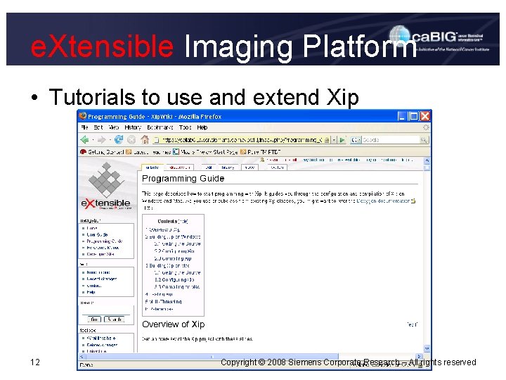 e. Xtensible Imaging Platform • Tutorials to use and extend Xip 12 Copyright ©