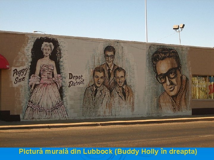 Pictură murală din Lubbock (Buddy Holly în dreapta) 