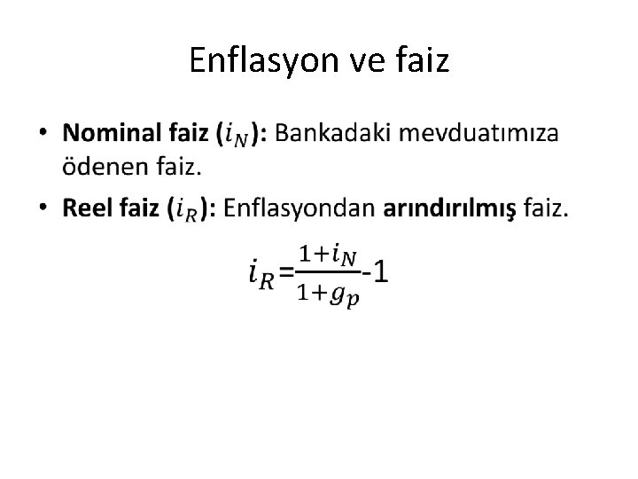 Enflasyon ve faiz • 