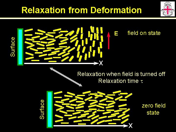 Relaxation from Deformation field on state Surface E x Surface Relaxation when field is