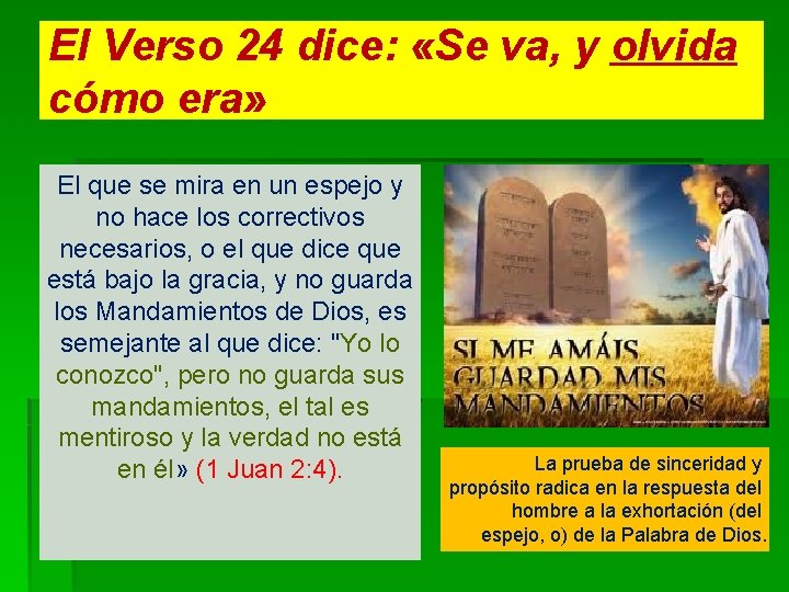 El Verso 24 dice: «Se va, y olvida cómo era» El que se mira