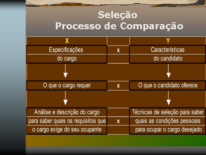 Seleção Processo de Comparação 