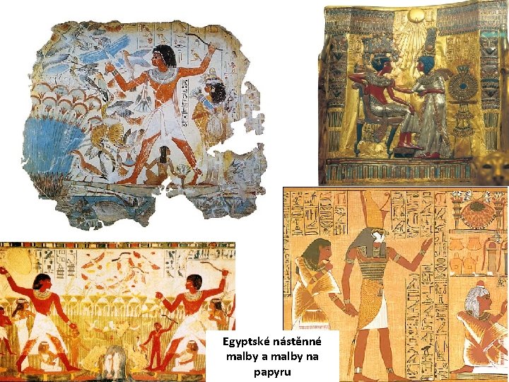 Egyptské nástěnné malby a malby na papyru 