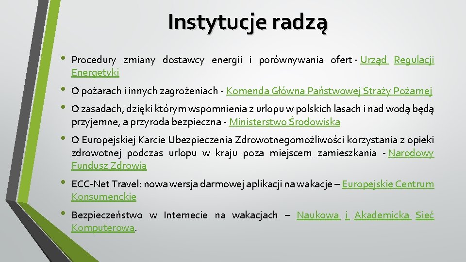 Instytucje radzą • Procedury zmiany dostawcy energii i porównywania ofert - Urząd Regulacji Energetyki