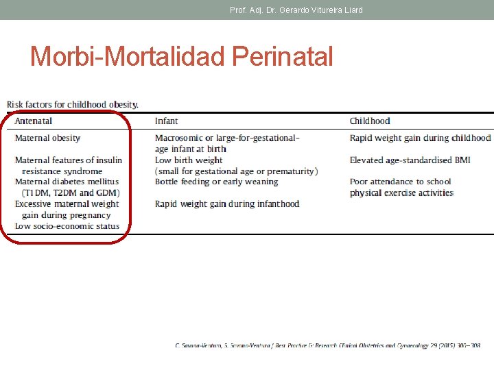 Prof. Adj. Dr. Gerardo Vitureira Liard Morbi-Mortalidad Perinatal 