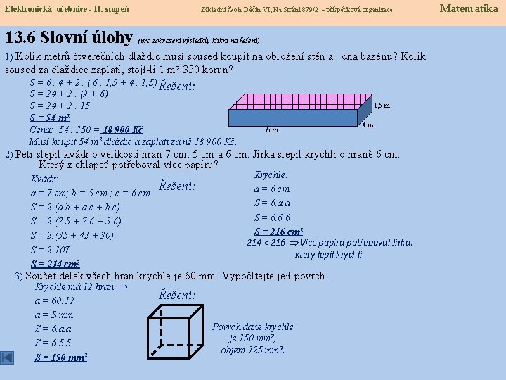 Elektronická učebnice - II. stupeň Základní škola Děčín VI, Na Stráni 879/2 – příspěvková