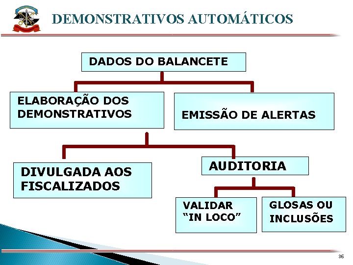 X DEMONSTRATIVOS AUTOMÁTICOS DADOS DO BALANCETE ELABORAÇÃO DOS DEMONSTRATIVOS DIVULGADA AOS FISCALIZADOS EMISSÃO DE