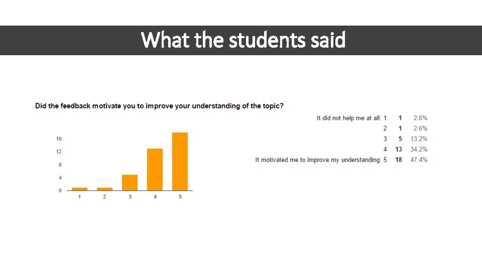 What the students said 