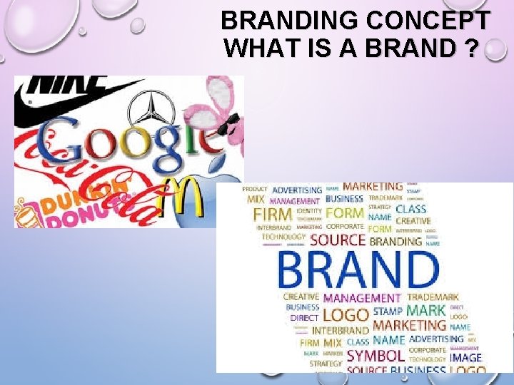  BRANDING CONCEPT WHAT IS A BRAND ? 