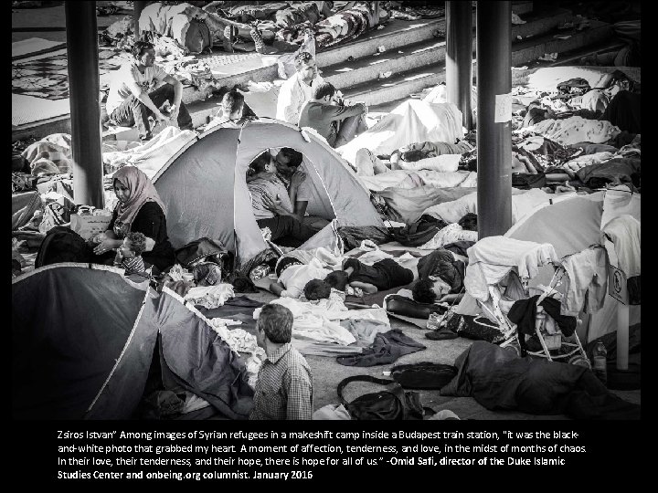 Zsiros Istvan” Among images of Syrian refugees in a makeshift camp inside a Budapest