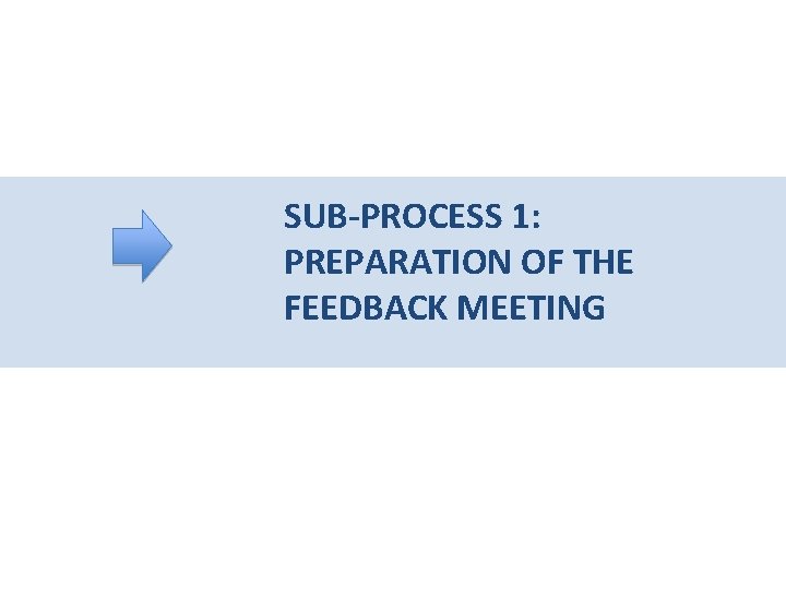 SUB-PROCESS 1: PREPARATION OF THE FEEDBACK MEETING 