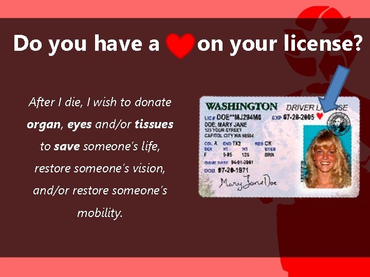 Do you have a After I die, I wish to donate organ, eyes and/or