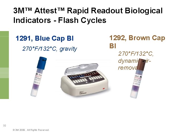 3 M™ Attest™ Rapid Readout Biological Indicators - Flash Cycles 1291, Blue Cap BI