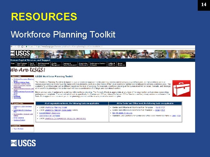 14 RESOURCES Workforce Planning Toolkit 