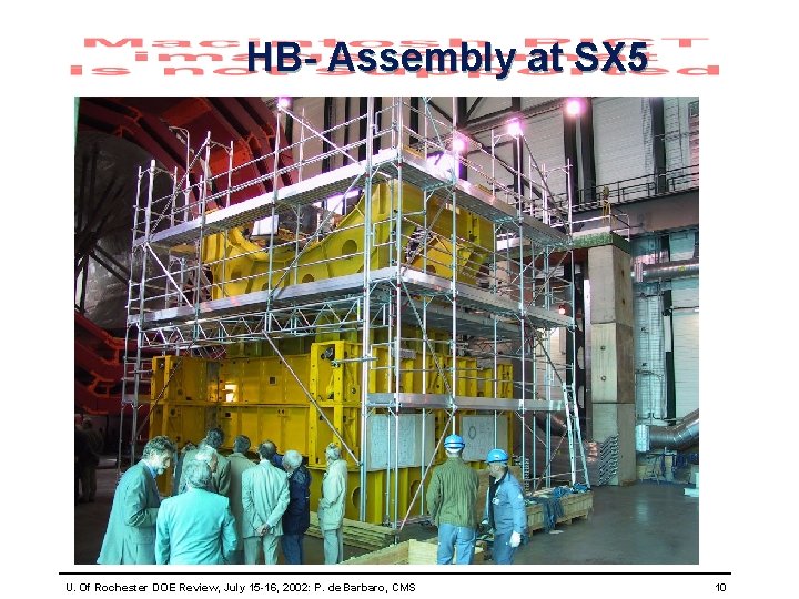HB- Assembly at SX 5 U. Of Rochester DOE Review, July 15 -16, 2002: