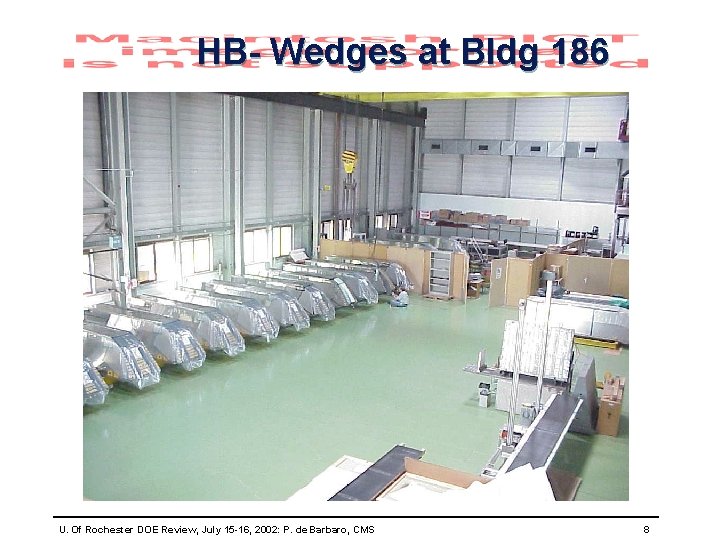 HB- Wedges at Bldg 186 U. Of Rochester DOE Review, July 15 -16, 2002:
