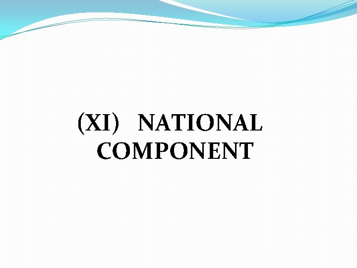 (XI) NATIONAL COMPONENT 