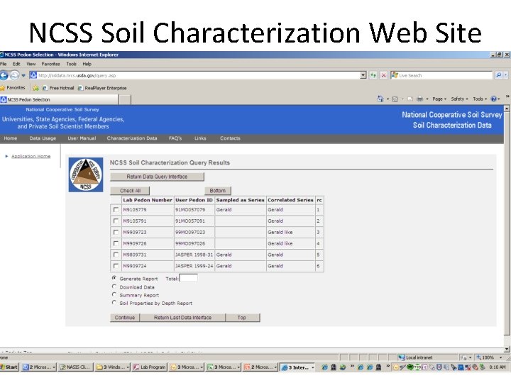 NCSS Soil Characterization Web Site 