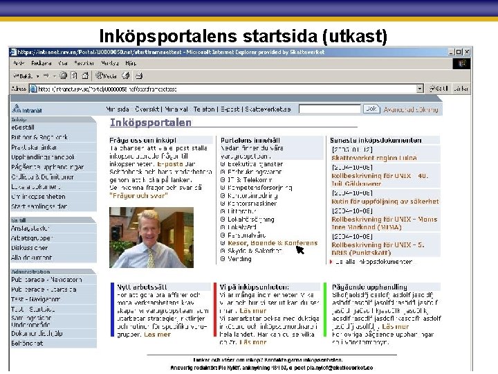 Inköpsportalens startsida (utkast) Skatteverket 