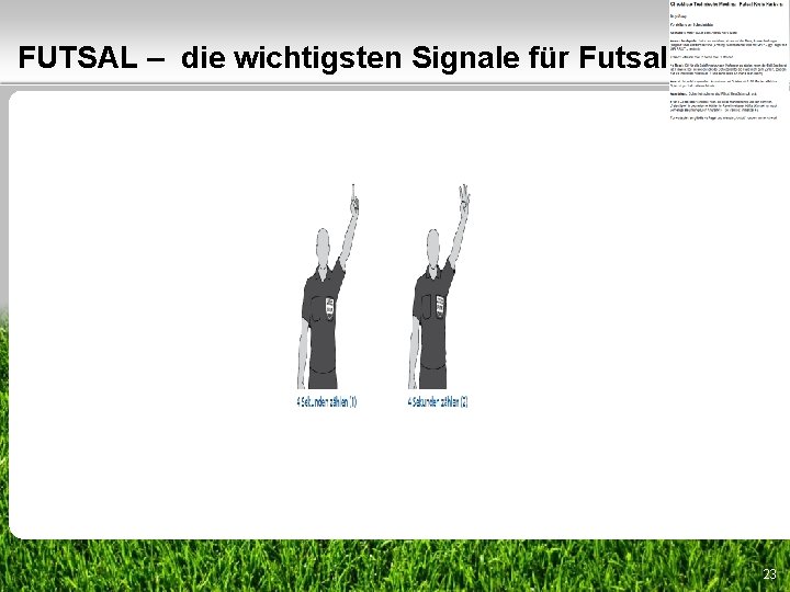 FUTSAL – die wichtigsten Signale für Futsal 23 