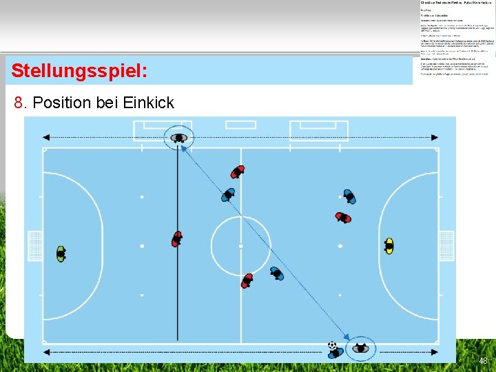 Stellungsspiel: 8. Position bei Einkick 48 