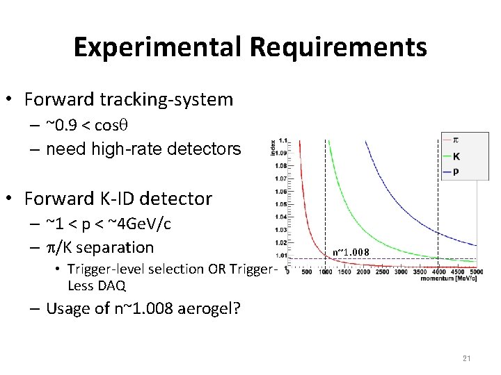 Experimental Requirements • Forward tracking-system – ~0. 9 < cosq – need high-rate detectors