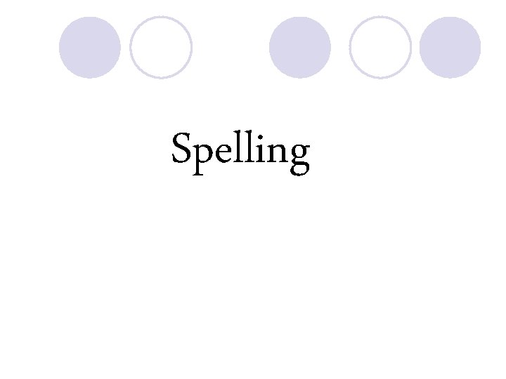 Spelling 