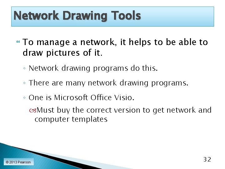 Network Drawing Tools To manage a network, it helps to be able to draw